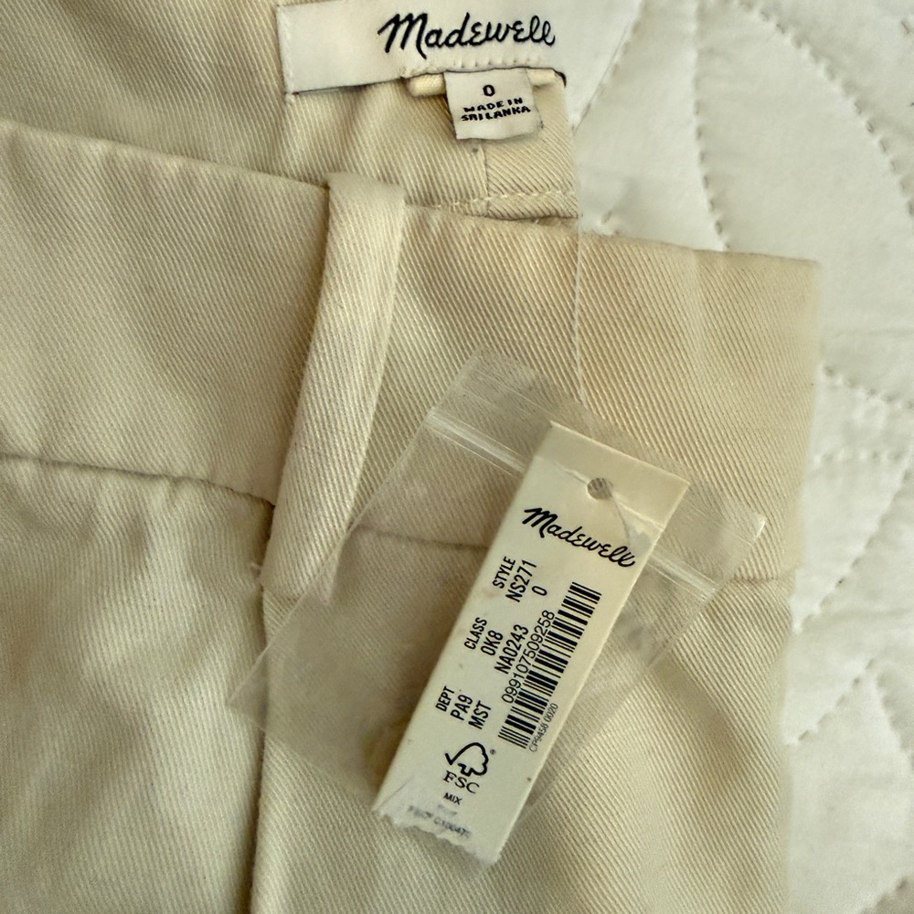 Madewell Women's Cream Wide Leg Pants